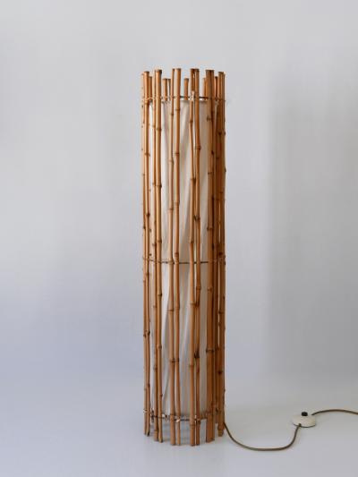 Louis Sognot Elegant Mid Century Modern Bamboo Floor Lamp by Louis Sognot France 1960s