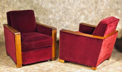 Louis Sognot In the style of Louis Sognot pair of Modernist club chairs