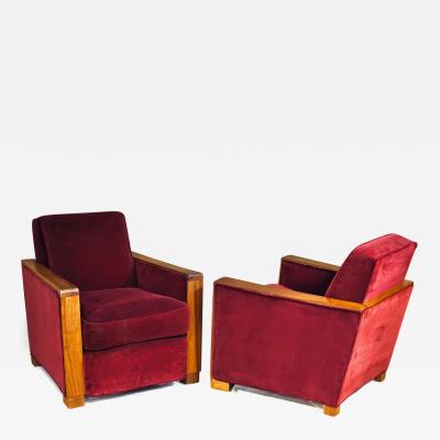 Louis Sognot In the style of Louis Sognot pair of Modernist club chairs