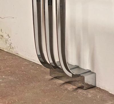 Louis Sognot Louis Sognot rarest Art Deco modernist nickeled iron console with glass top