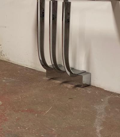 Louis Sognot Louis Sognot rarest Art Deco modernist nickeled iron console with glass top