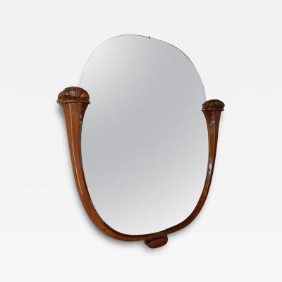 Louis Sue and Andre Mare Attributed Carved Mahogany Wall Mirror