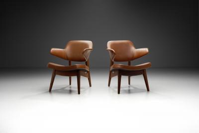 Louis Van Teeffelen Pair of Louis van Teeffelen Penguin Armchairs for W B The Netherlands 1960s