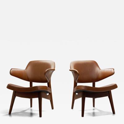 Louis Van Teeffelen Pair of Louis van Teeffelen Penguin Armchairs for W B The Netherlands 1960s