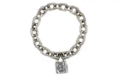 Louis Vuitton LOUIS VUITTON 18K WHITE GOLD SQUARE LINK BRACELET