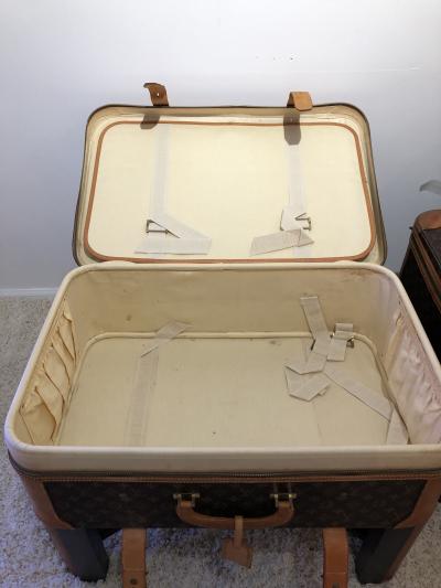 Louis Vuitton Pair Louis Vuitton Luggage End Tables Nightstands custom bases Rare