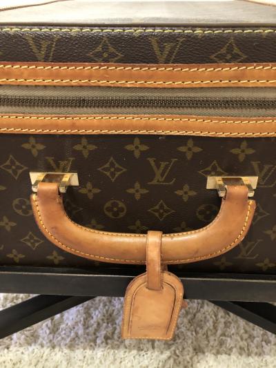 Louis Vuitton Pair Louis Vuitton Luggage End Tables Nightstands custom bases Rare