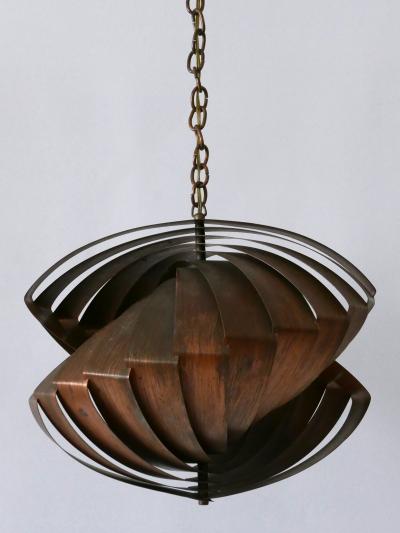 Louis Weisdorf Unique Copper Pendant Lamp Konkylie by Louis Weisdorf for Lyfa Denmark 1960s