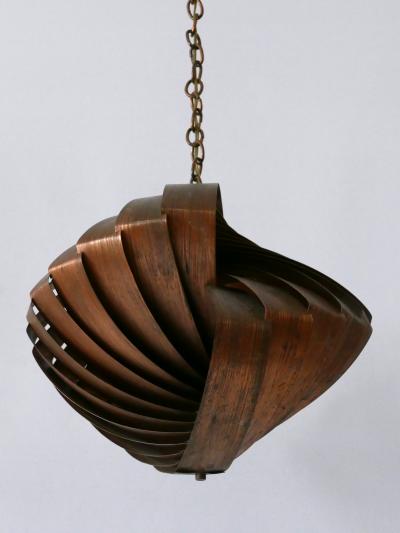 Louis Weisdorf Unique Copper Pendant Lamp Konkylie by Louis Weisdorf for Lyfa Denmark 1960s