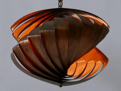 Louis Weisdorf Unique Copper Pendant Lamp Konkylie by Louis Weisdorf for Lyfa Denmark 1960s