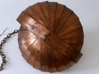 Louis Weisdorf Unique Copper Pendant Lamp Konkylie by Louis Weisdorf for Lyfa Denmark 1960s