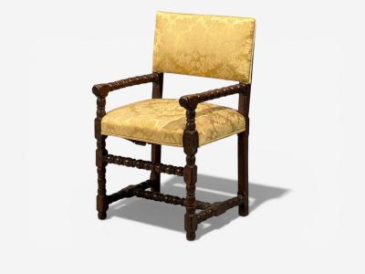 Louis XIII Barley Twist Occasional Chairs Fabric Cherry France 17th c 