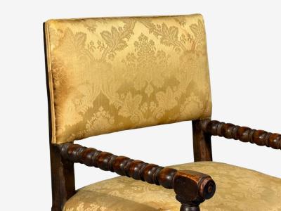 Louis XIII Barley Twist Occasional Chairs Fabric Cherry France 17th c 