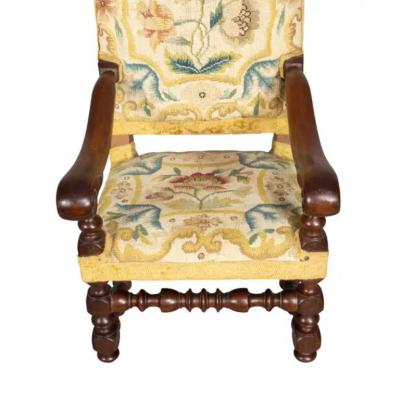 Louis XIII Walnut Miniature Armchair