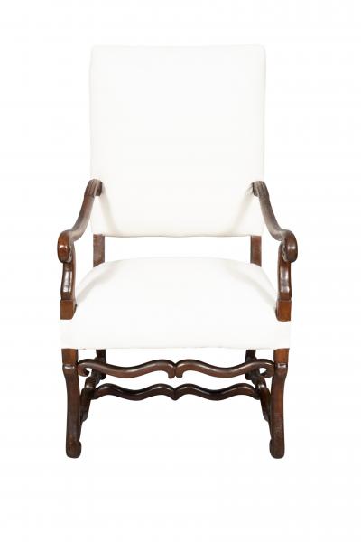 Louis XIV Walnut Os De Mouton Armchair