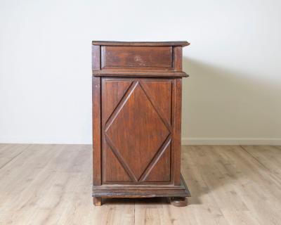Louis XIV Walnut Sideboard with Geometric Panels Lombardy Piedmont 17th C
