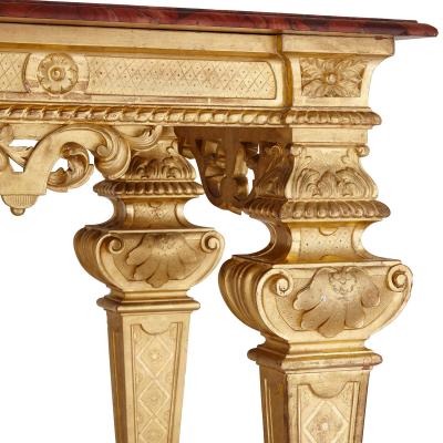 Louis XIV style carved giltwood rectangular console table