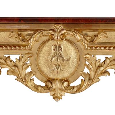 Louis XIV style carved giltwood rectangular console table