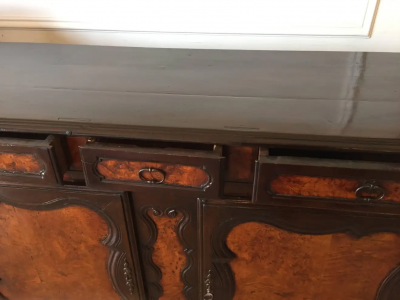 Louis XV Country French Carved Elm Sideboard Early 1800s