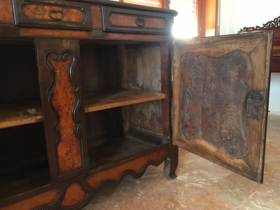 Louis XV Country French Carved Elm Sideboard Early 1800s