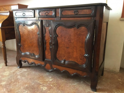 Louis XV Country French Carved Elm Sideboard Early 1800s