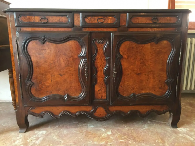 Louis XV Country French Carved Elm Sideboard Early 1800s