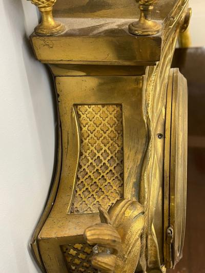 Louis XV Figural Cartel Clock Dore Bronze France 19th 20th c 