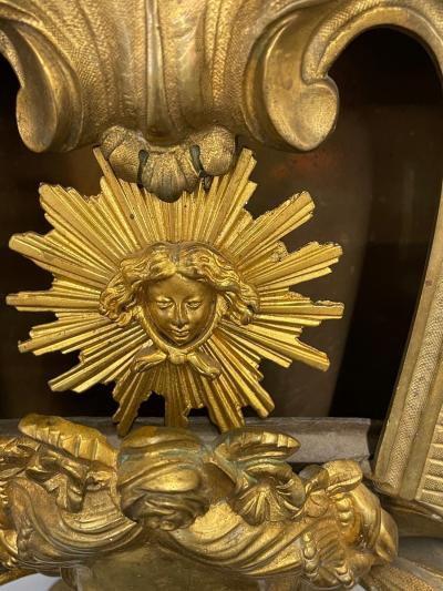 Louis XV Figural Cartel Clock Dore Bronze France 19th 20th c 