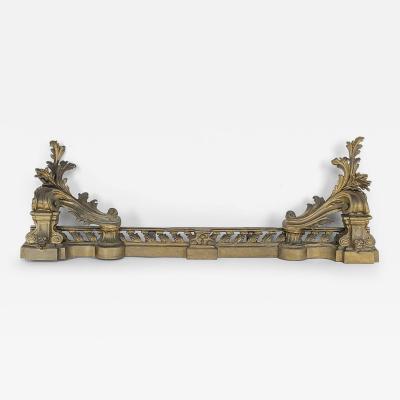 Louis XV Gilt Brass Fireplace Guard or Chenet