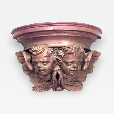 Louis XV Oak Cupid Wall Shelf