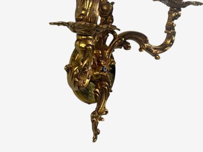 Louis XV Rococo Candle Holder Sconces Bronze Plastic France 20th c 