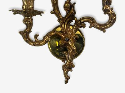 Louis XV Rococo Candle Holder Sconces Bronze Plastic France 20th c 