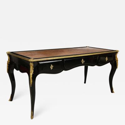 Louis XV Style Black Lacquered Desk