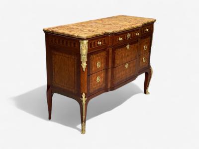 Louis XV Style Block Front French Commode Kingwood Bronze 19th Century