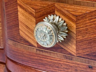 Louis XV Style Block Front French Commode Kingwood Bronze 19th Century