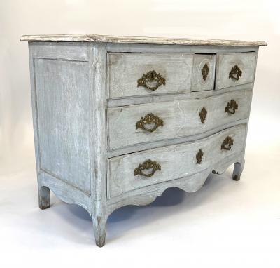 Louis XV Style Chest of Drawers in a White Patina circa 1880