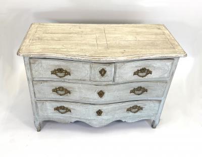 Louis XV Style Chest of Drawers in a White Patina circa 1880