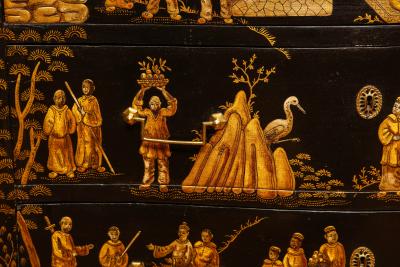 Louis XV Style Chinoiserie Serpentine Chest of Drawers