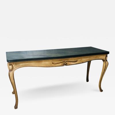 Louis XV Style Flip Top Console Dining Library Table Painted Faux Marble Top