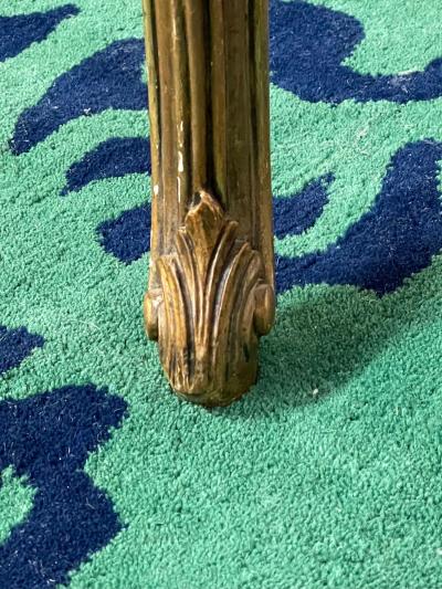 Louis XV Style French Center End Table Giltwood Marble Top Accent Table