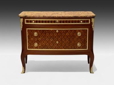 Louis XV Style French Commode Kingwood Inlay Bronze France 19th C 