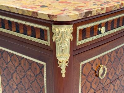 Louis XV Style French Commode Kingwood Inlay Bronze France 19th C 