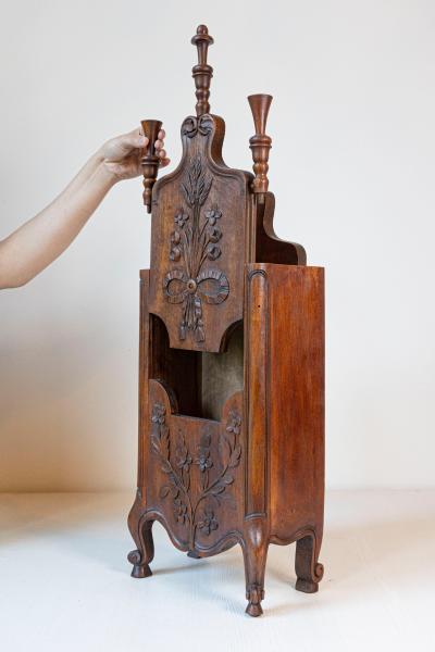 Louis XV Style French Farinerio Flour Box with Carved Floral D cor