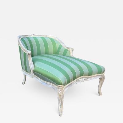 Louis XV Style French Striped Chaise Lounge