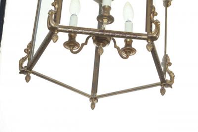 Louis XV Style Gilt Bronze Hexagonal Hall Lantern