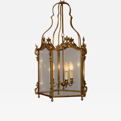 Louis XV Style Gilt Bronze Hexagonal Hall Lantern