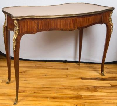 Louis XV Style Gilt Bronze Mounted Bois Satin Writing Table