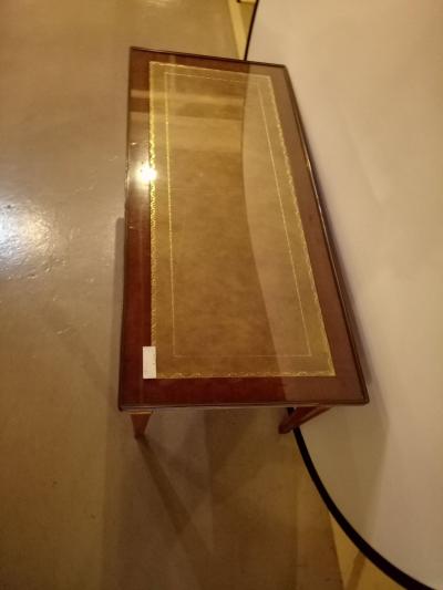 Louis XV Style Glass Top Jansen Style Coffee Table
