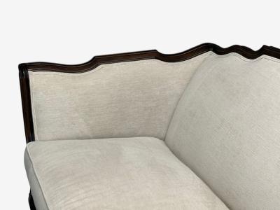 Louis XV Style Mahogany Beige Fabric Sofa France 20th C