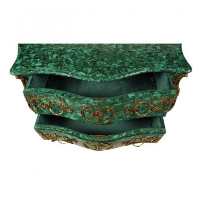 Louis XV Style Malachite Ormolu Mounted Chest of Drawers Commode